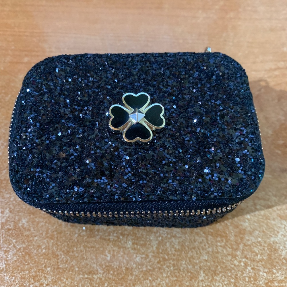 Kate Spade Odette Glitter Black Travel Jewelry Case